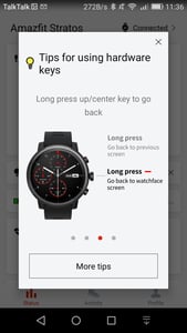 Amazfit STRATOS Review - Button Tips