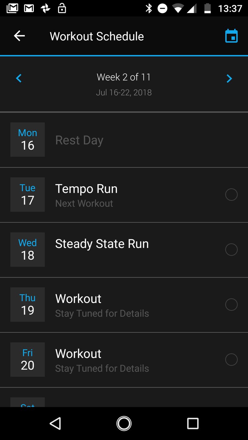 Garmin Coach - adaptive