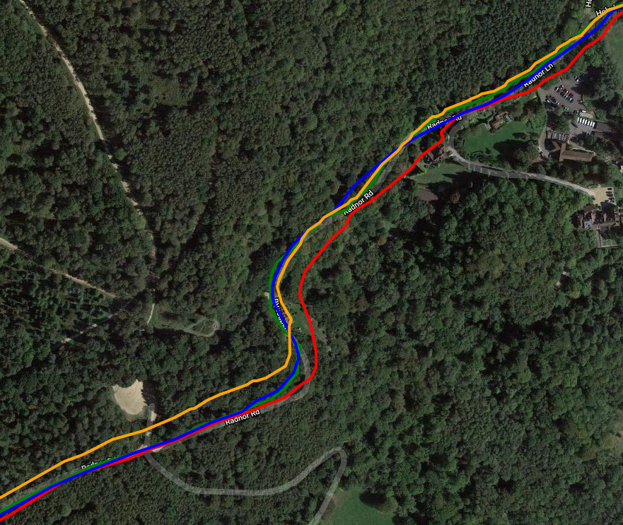 530 (Green) Bryton 60 (Yellow), 945 (Red), Vertix (Blue)