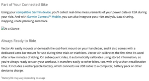 New Garmin Vector Air Specs & Opinion