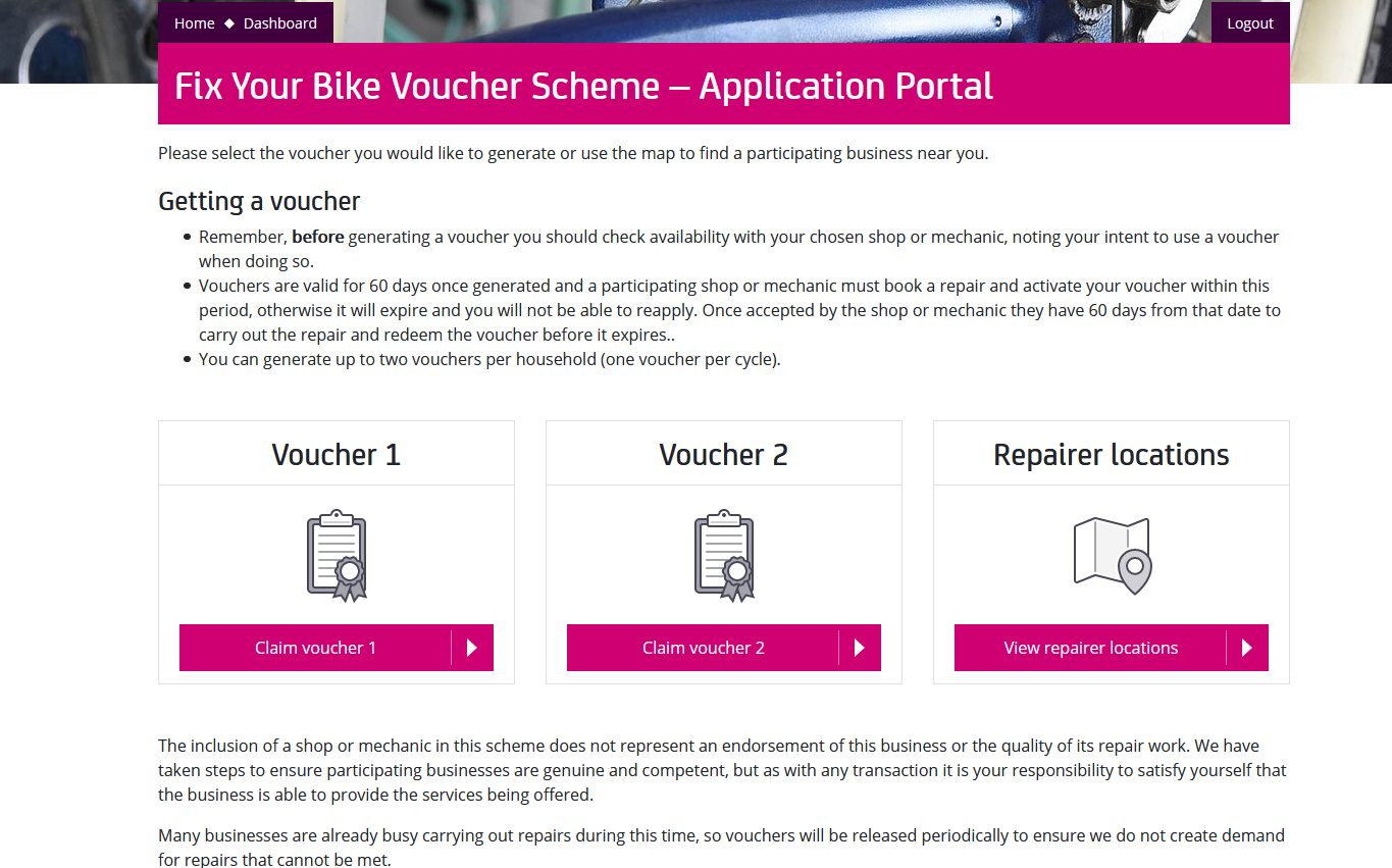 Uk Govt Cycling Scheme Open Now