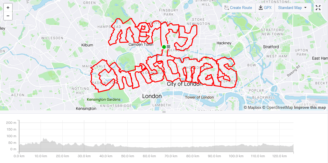Strava Art - Gets Festive