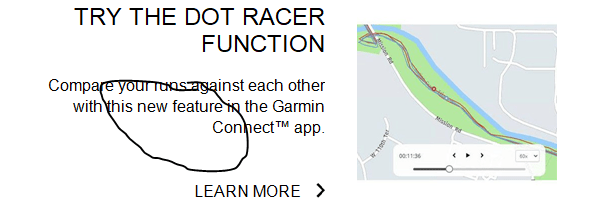 Garmin Connect App To Get Dot Racer