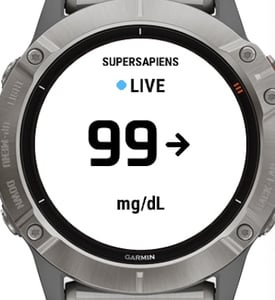Supersapiens Review shows CIQ data field on Garmin Fenix watch