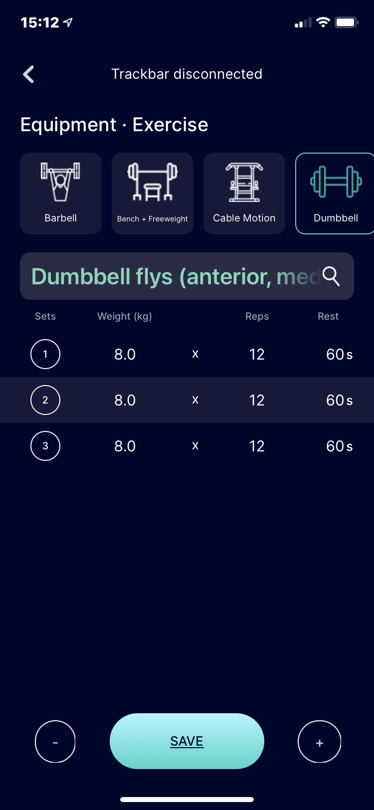 trackbar app define reps