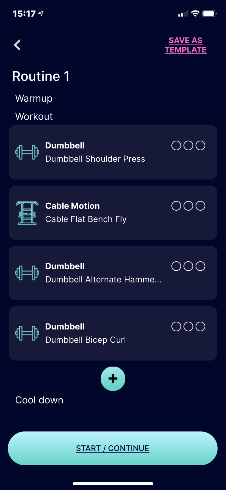 trackbar app define workout