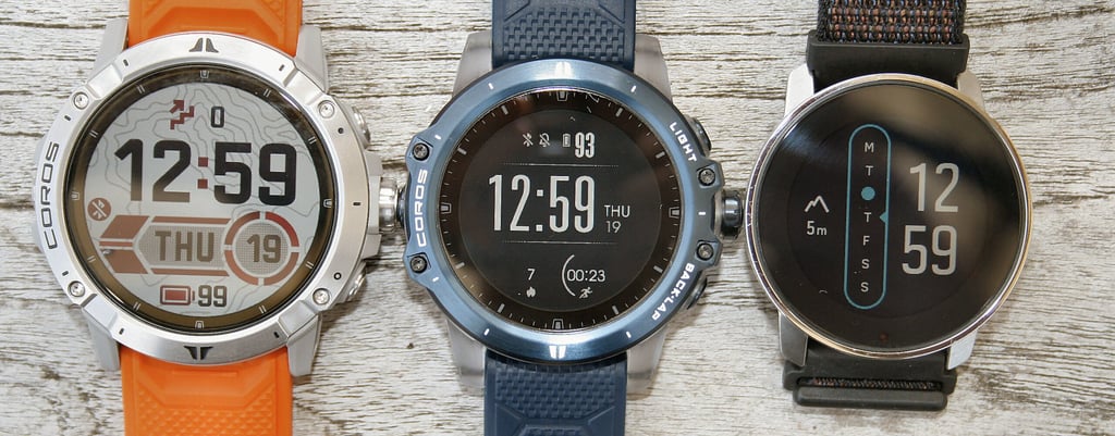Coros Vertix 2 comparison to smaller VErtix 1 and Suunto 9 Peak