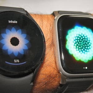 Samsung Galaxy Watch 4 vs apple watch breathe app watch4 review