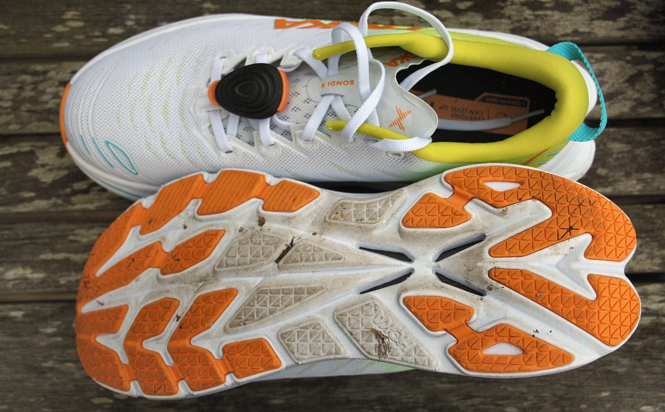 Hoka One Bondi X top and bottom view Review