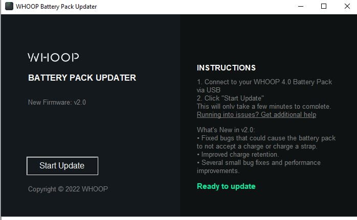 Whoop Band 4.0 - New Firmware For The Battery Pack