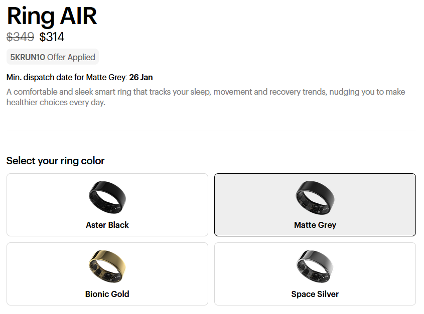 BUY ULTRAHUMAN AIR RING DISCOUNT