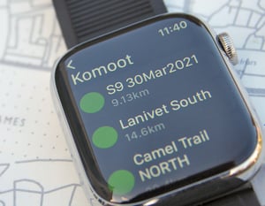 Apple Watch 7 Komoot planned routes