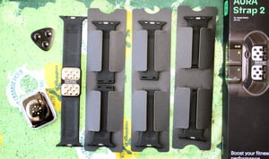 Aura strap 2 box, contents and AW6