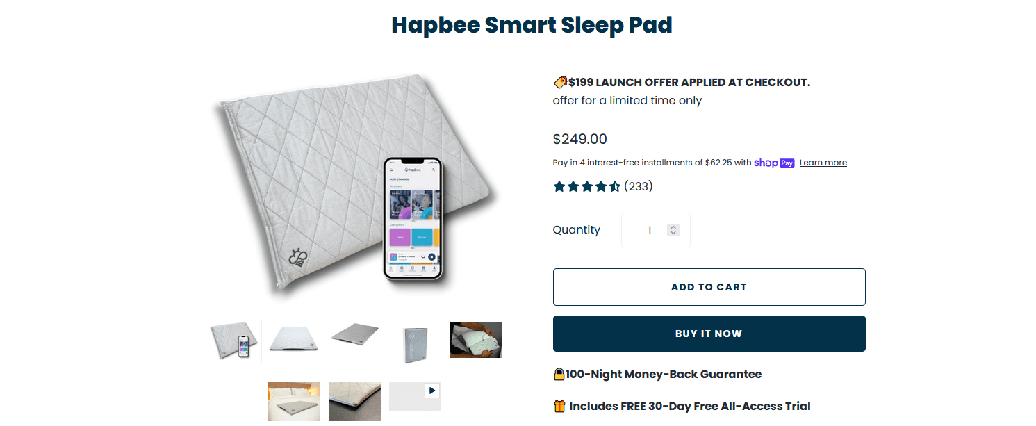 hapbee sleep pad discount