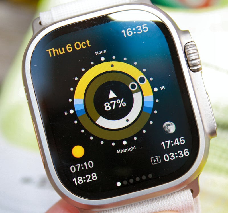 Apple Watch Ultra with SunDial app