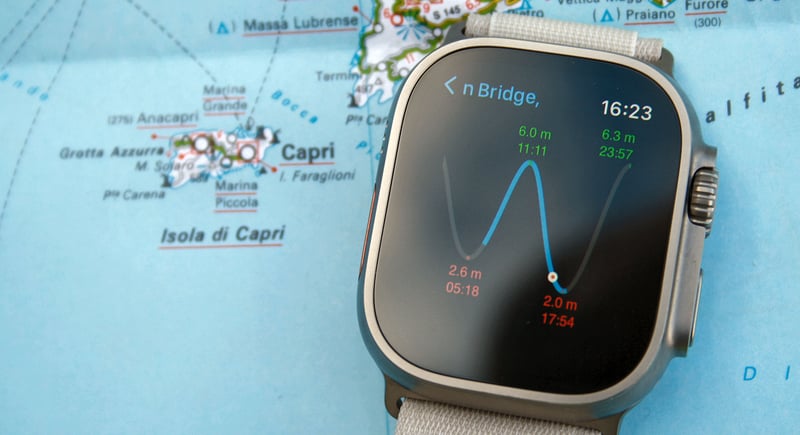 Apple Watch Ultra with independent TIDES app