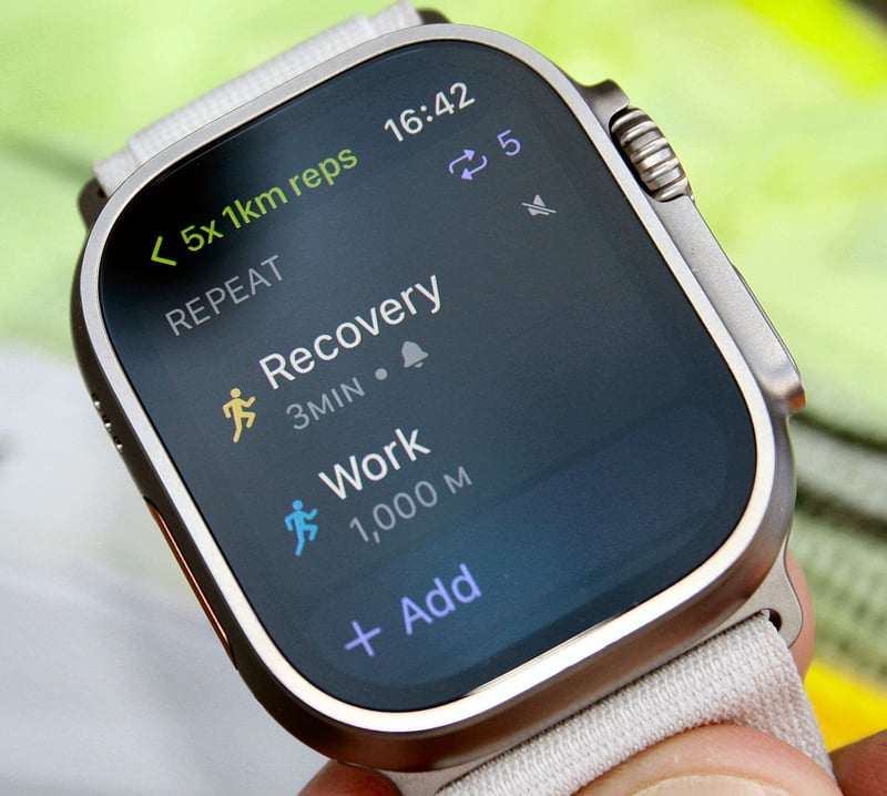 Apple Watch Ultra structured workout creation