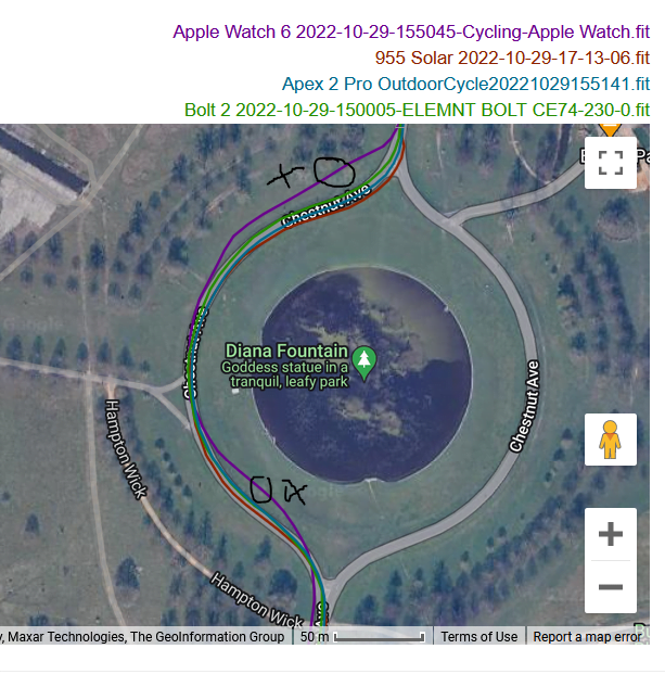 coros apex 2 bike cirlce reoundabout gps test 2