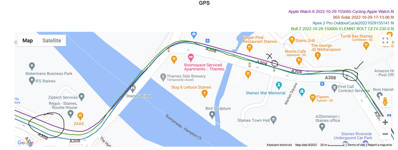 coros apex 2 bike town gps test