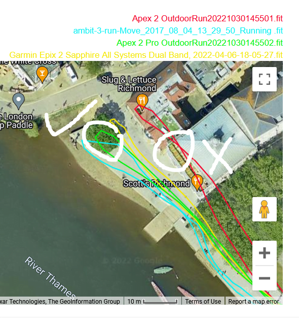 coros apex 2 run u-turn gps test