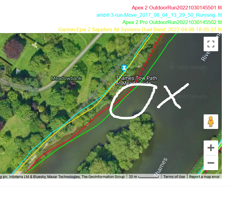 coros apex 2 run under tree arcing bend gps test