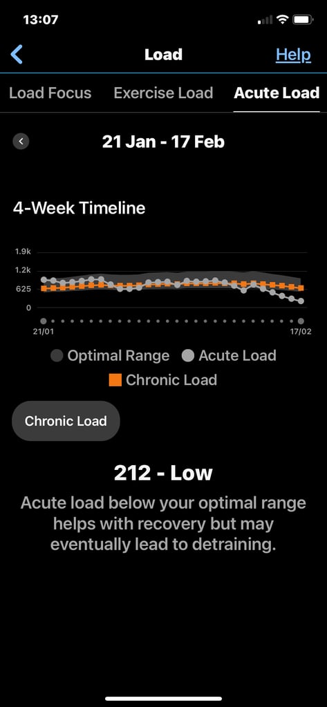 Garmin Chronic Load