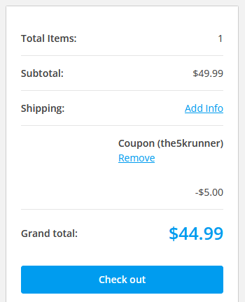 Code the5krunner gives 10% discount