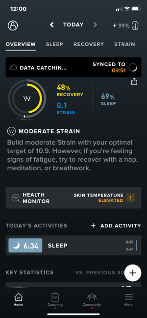 New Whoop Dashboard Home Screen