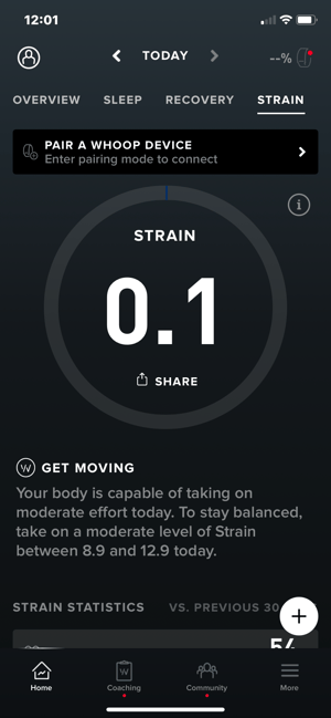 New Whoop Dashboard Strain