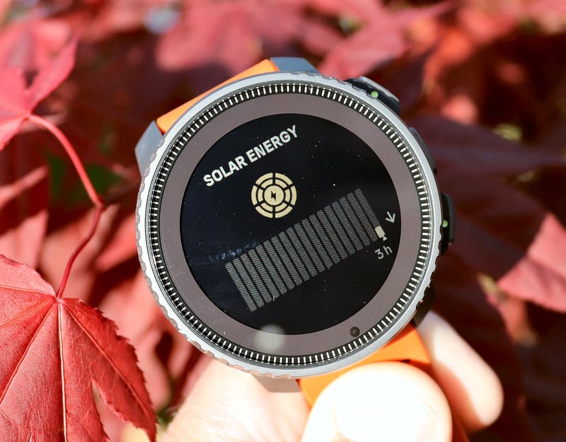 competitor view: Suunto Vertical Solar showing solar enery gain screen