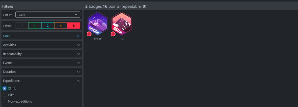 Garwin: The Garmin Badges Calendar And Database
