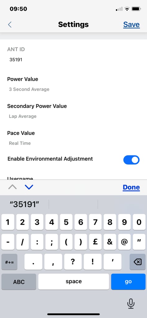 stryd zones data field settings