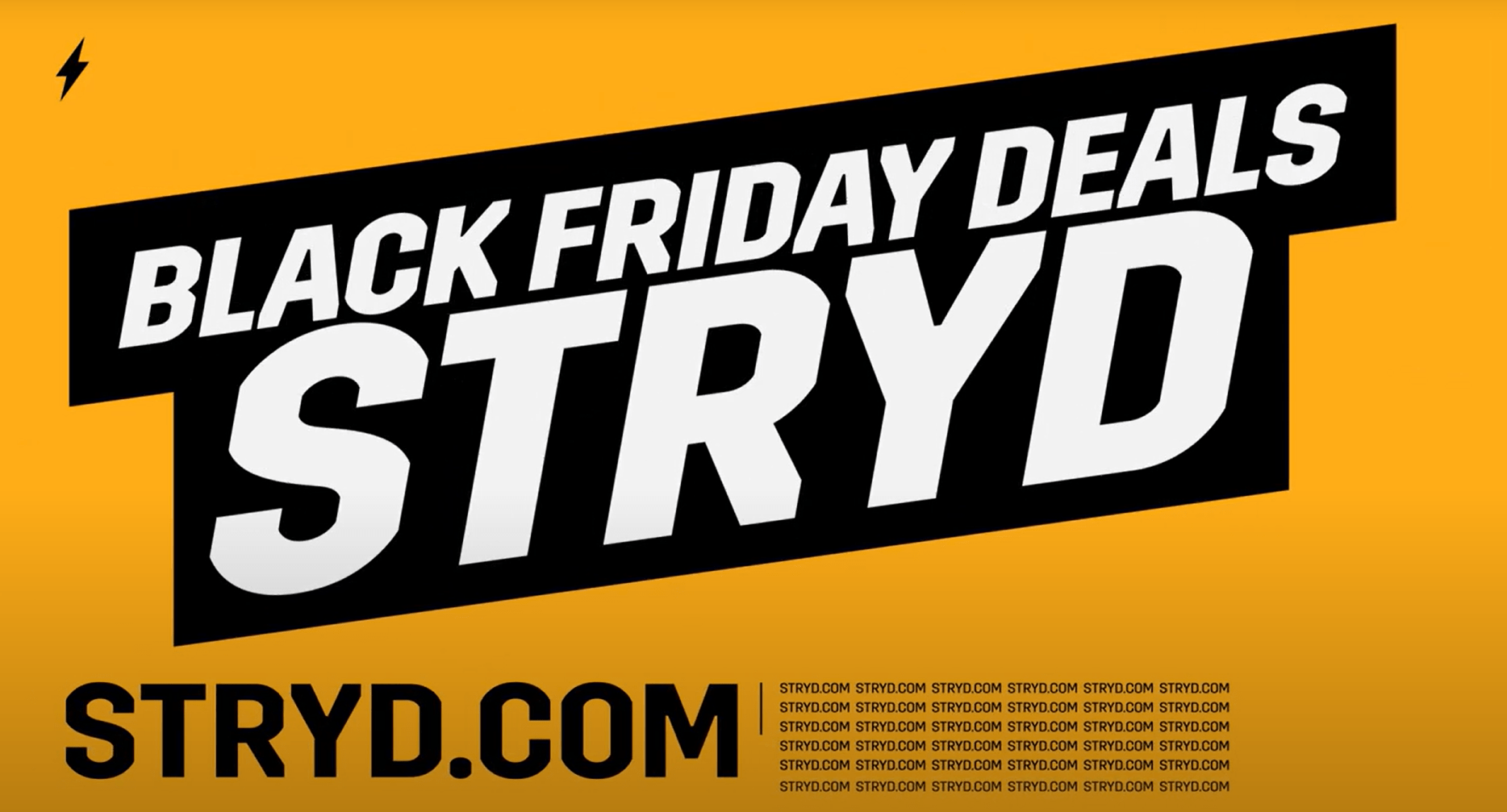 Stryd Black Friday promotional image showing the Stryd 5.0 running pod with a 10% discount