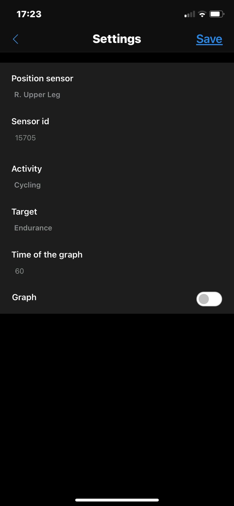 train.red Connect IQ App: DF Settings