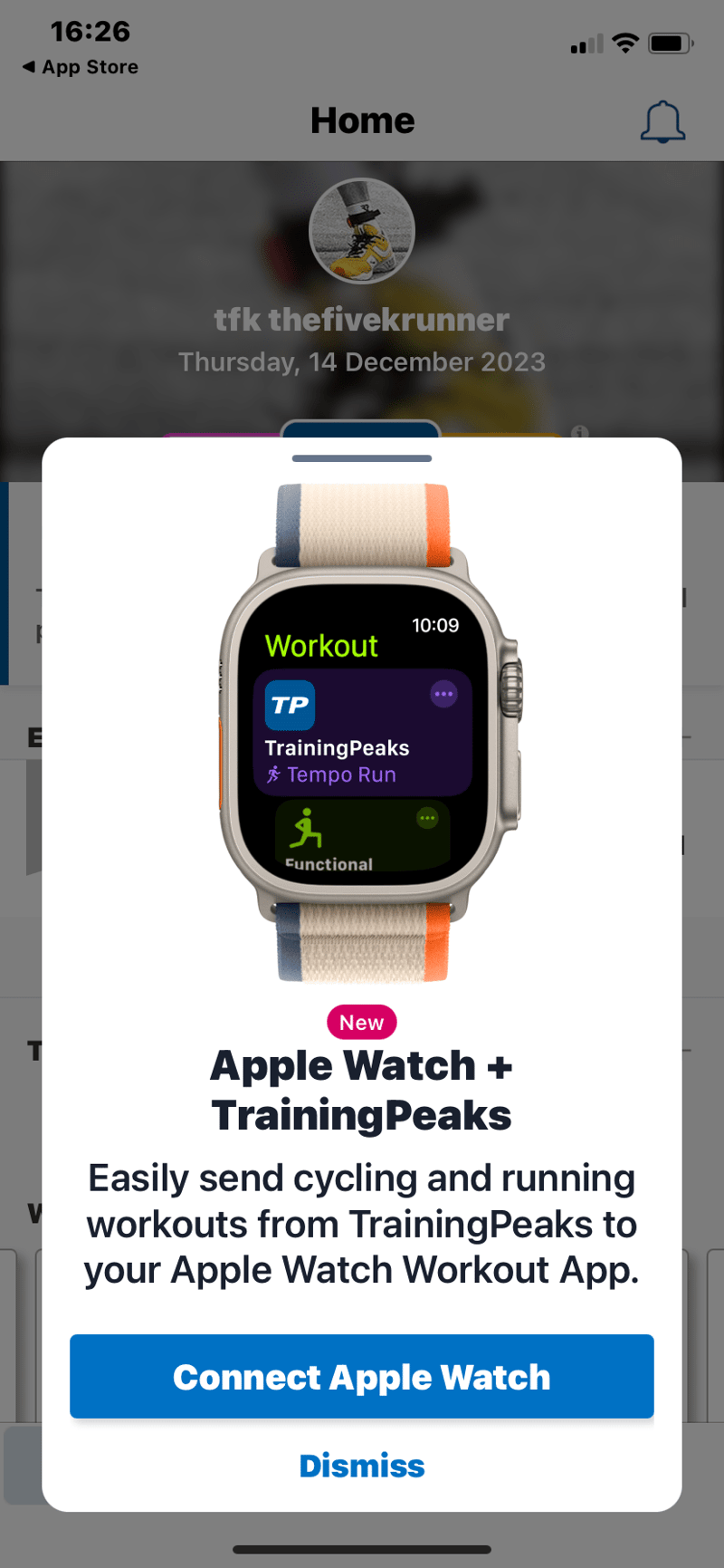 Training peaks workouts and plans on apple watch