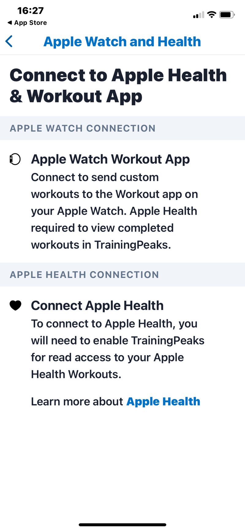 Training peaks workouts and plans on apple watch