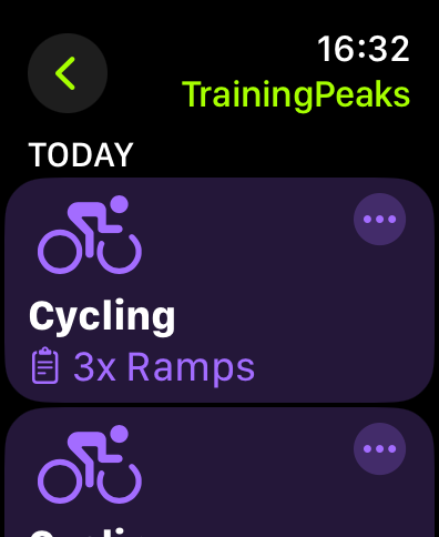 Training peaks workouts and plans on apple watch