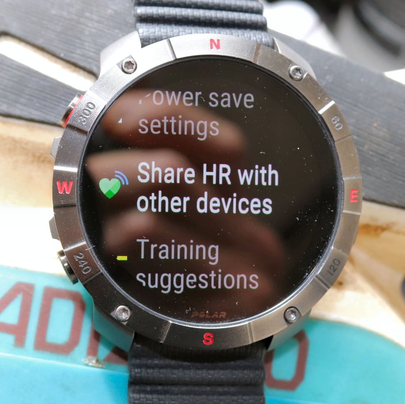 Polar Grit X2 Pro broadcast hr