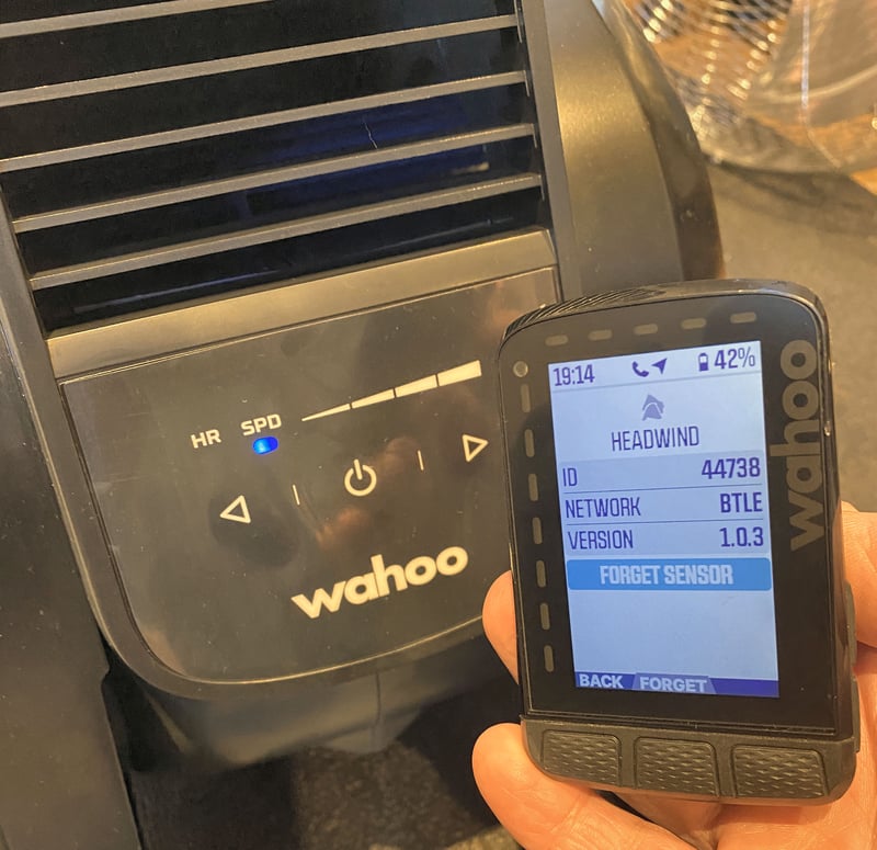 Wahoo KICKR Headwind Paired to Elemnt