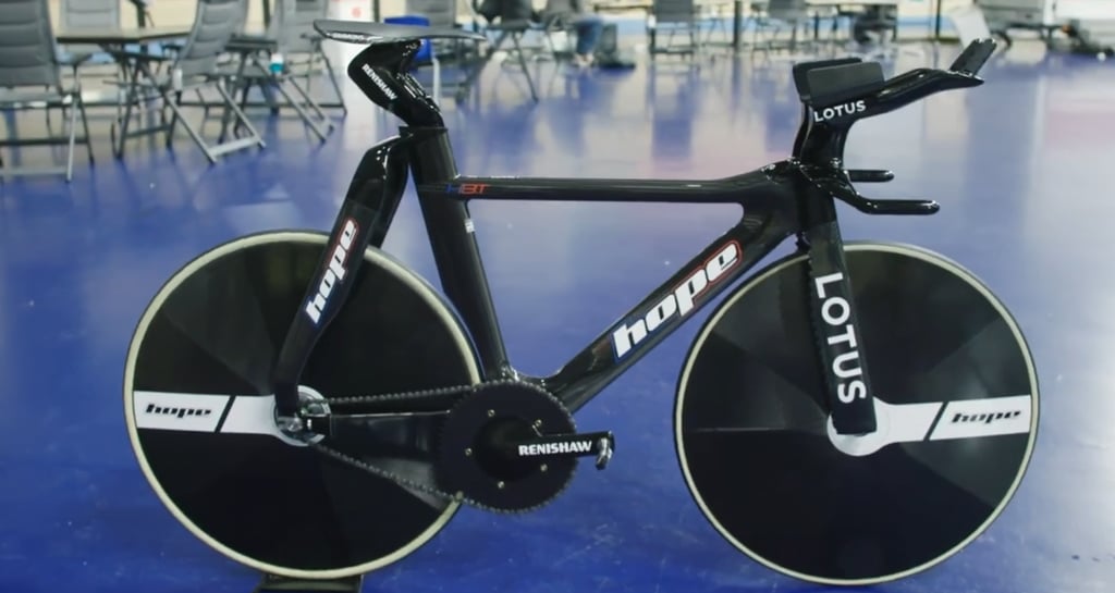 british cycling hope track bike olympics paris aero benefits side view