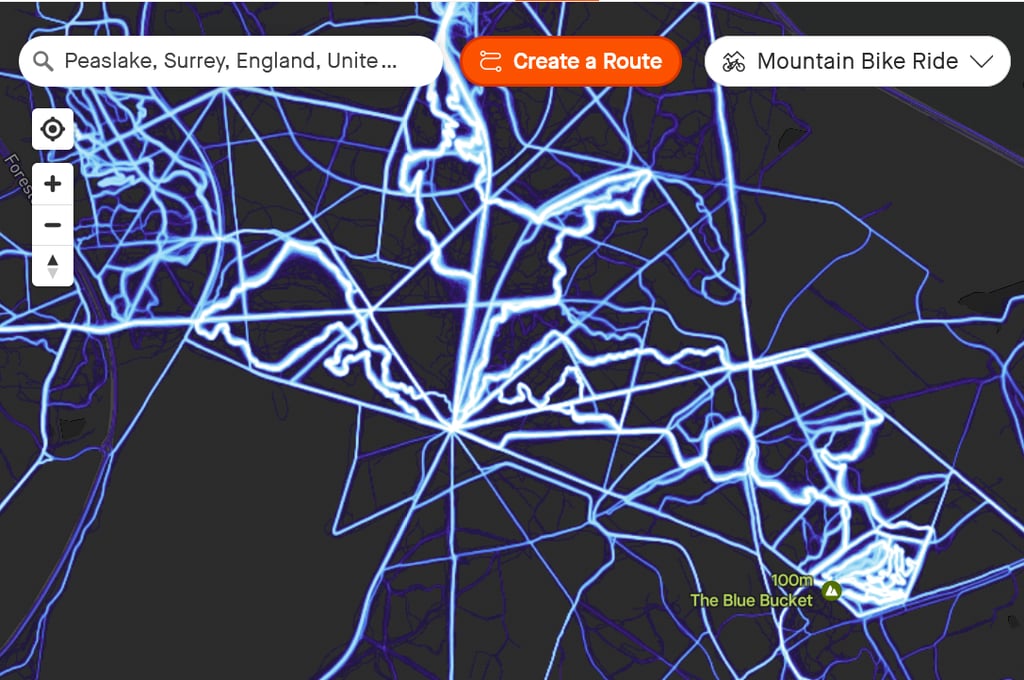 strava heatmap gravel mountain bike