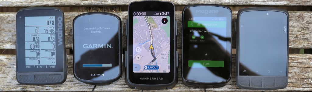 Wahoo Roam, Garmin Edge 540, Karoo 3, Magene, Stages M200