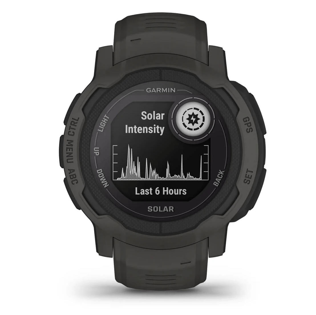 Garmin Instinct 2 Solar watch showing Gen 1 solar layer with reddish tint on display