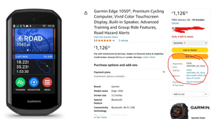 Garmin Edge 1050 On Amazon - Double The Price