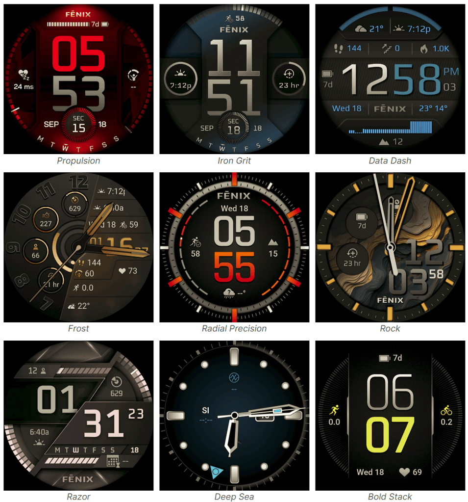 the5krunner-garmin fenix 8 watch face gallery -
