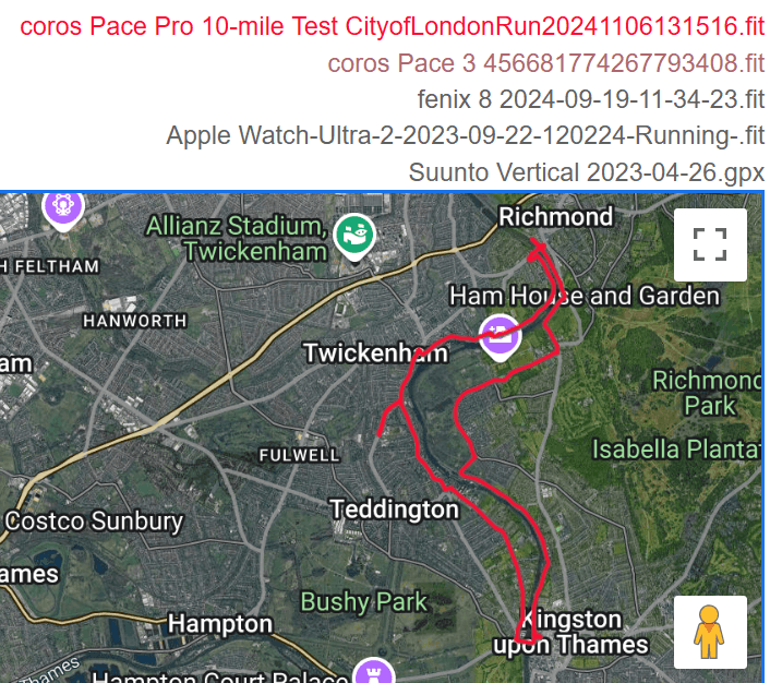 Coros Pace Pro gps accuracy test results