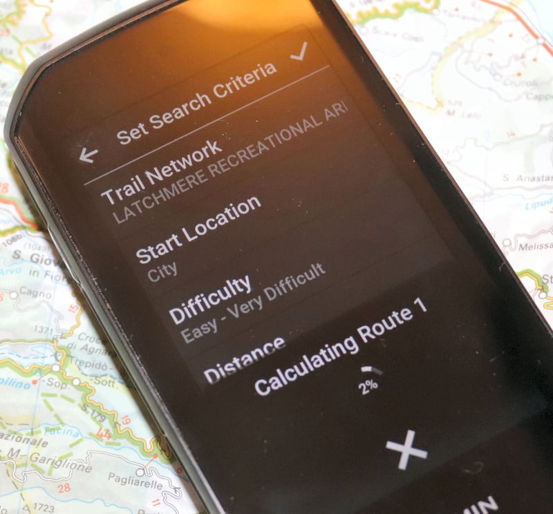 Garmin Edge 1050 round trip route