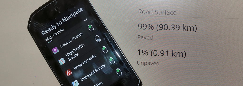 Garmin Edge 1050 surface type alerts