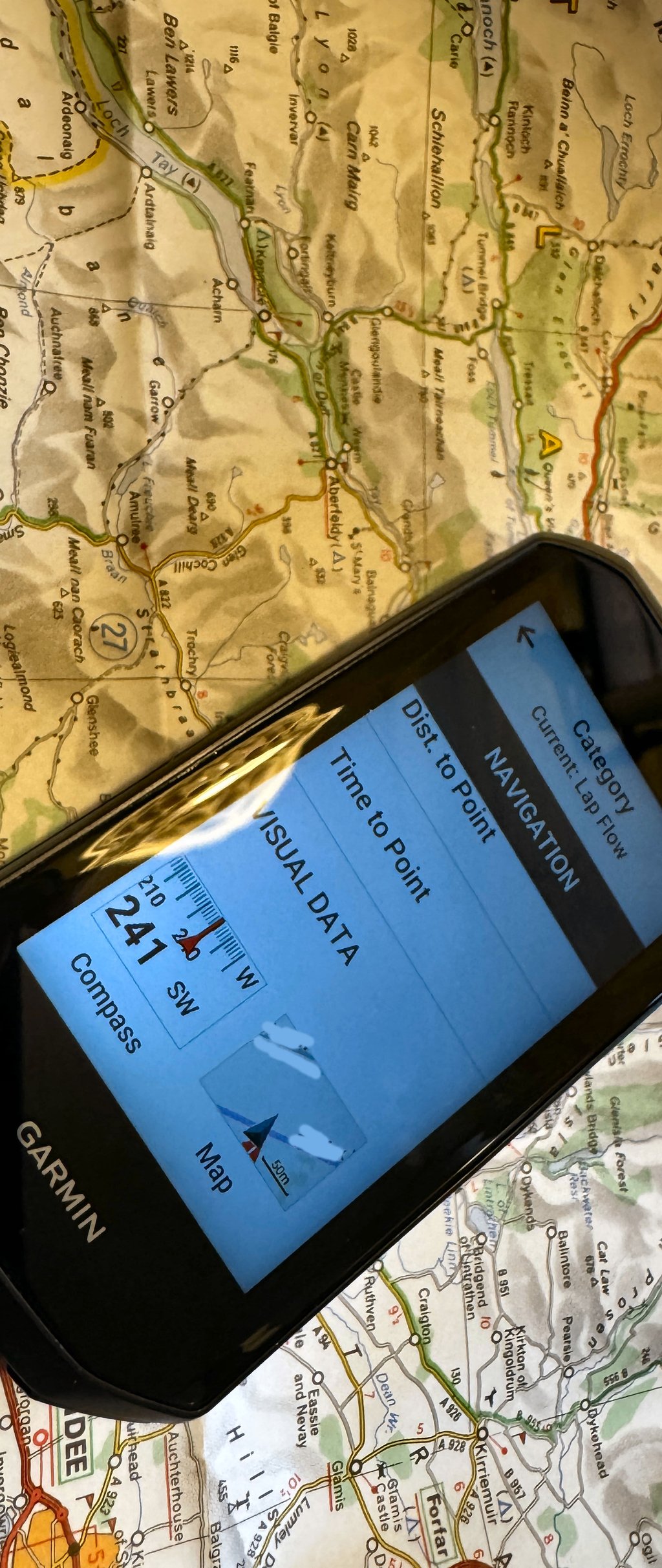 How to select Garmin Edge 1050 Map Compass Data field