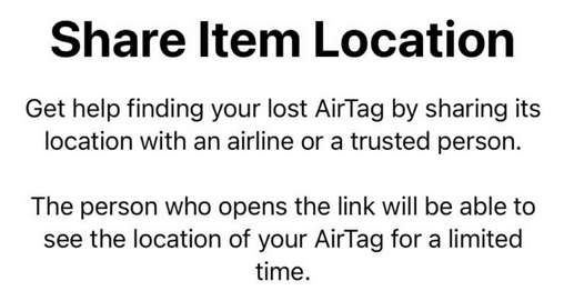 share airtag location